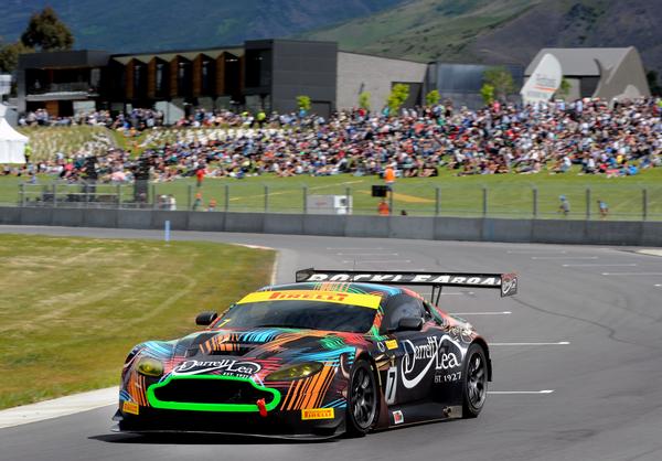 Highlands' owner Tony Quinn and V8 Supercars star Fabian Coulthard for taking victory in the final race of the 2013 Australian GT Championship, the first time the exotic race series has visited New Zealand.